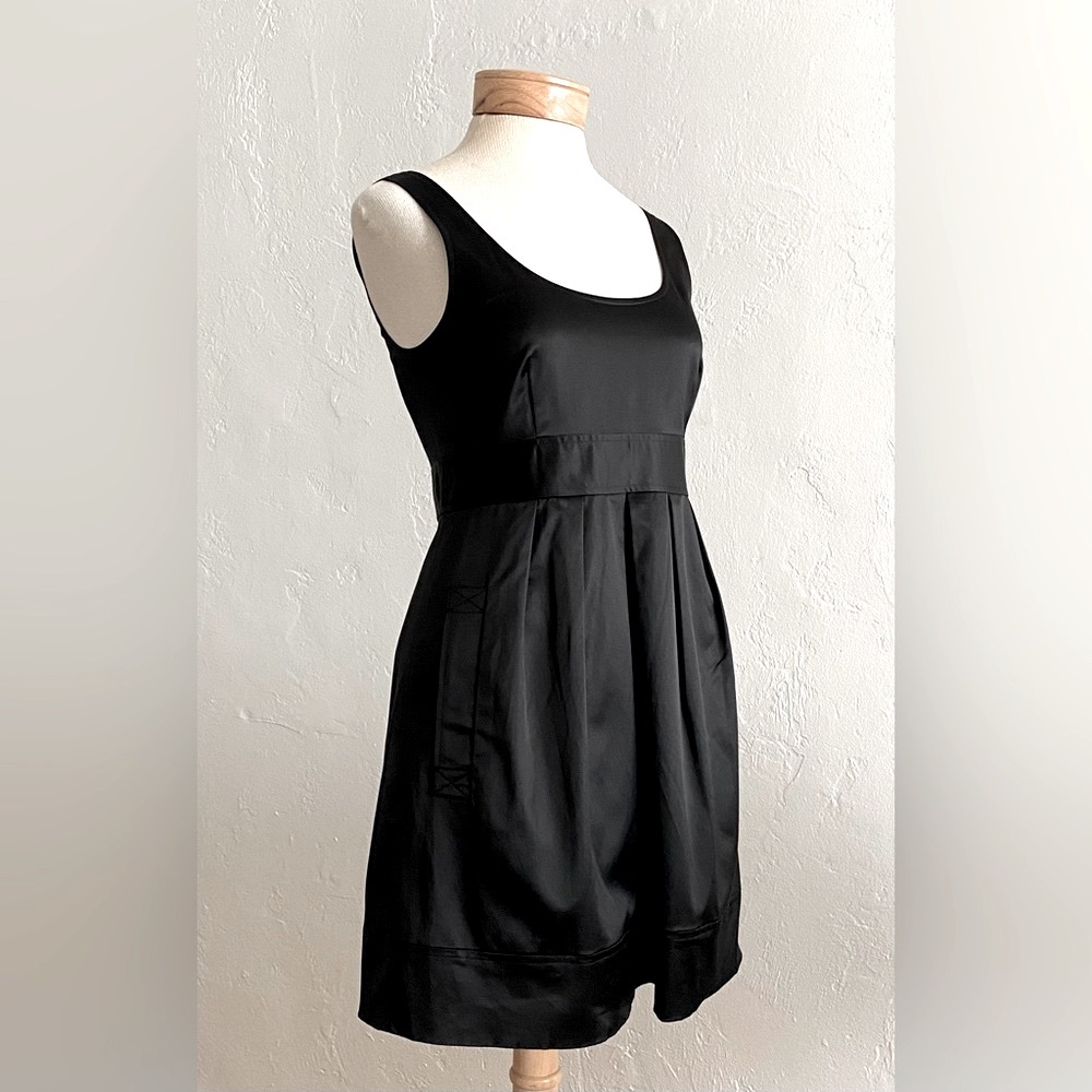 THEORY BLACK SATIN MINIDRESS MINIMALIST CHIC SIZE 2 - Picture 2 of 14